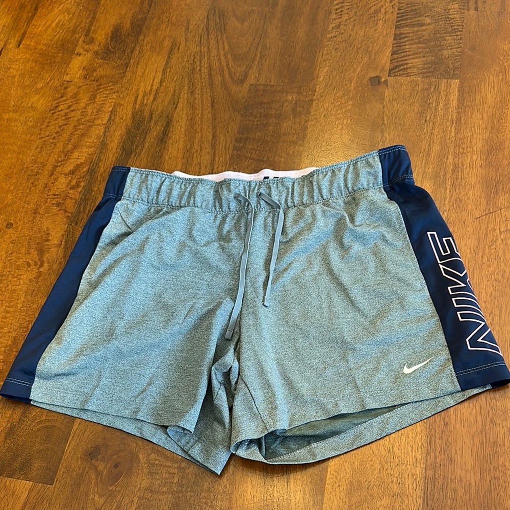 Nike Gray and Blue with Pink Athletic Shorts and Pockets